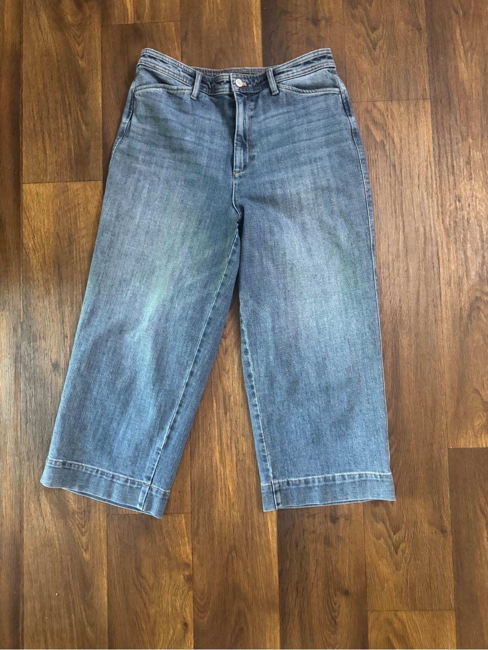 Talbots Cropped Wide-Leg Jeans in Light Blue Wash